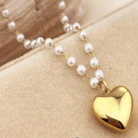 18K Stainless Steel Tarnish Free Heart Necklace