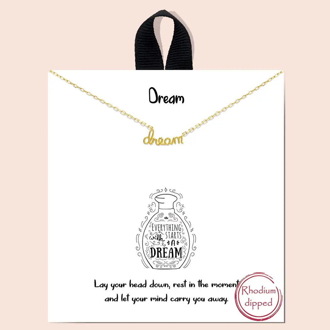 Gold-Dipped Dream Charm Necklace-Gold