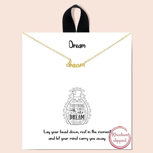 Gold-Dipped Dream Charm Necklace-Gold