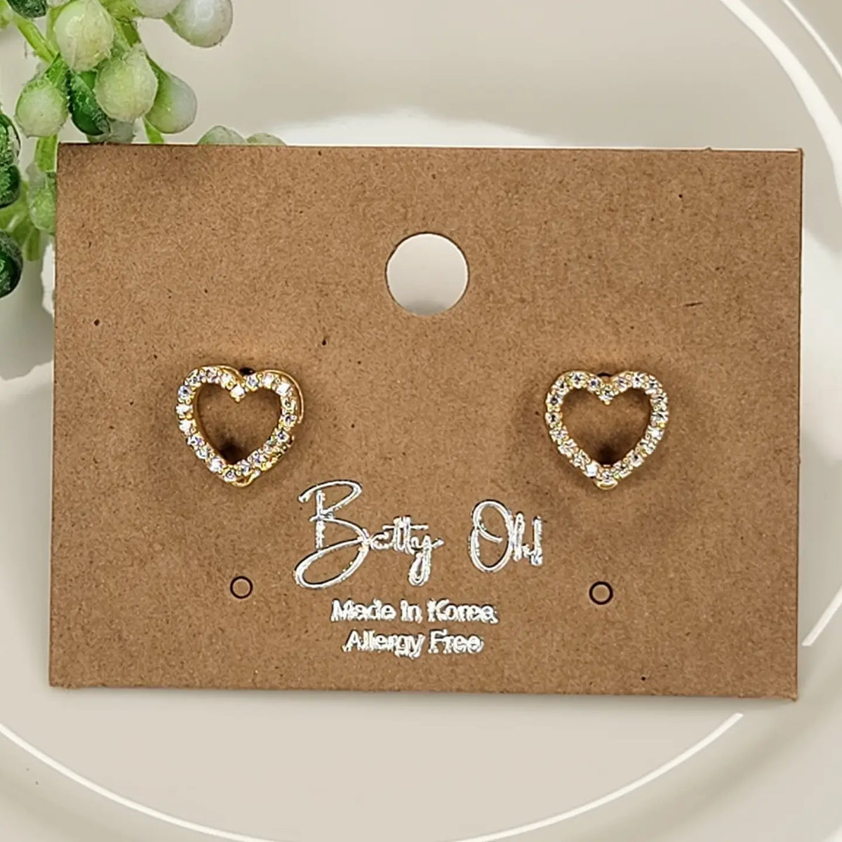 Skeleton Heart Style Post Earring-Gold or Silver