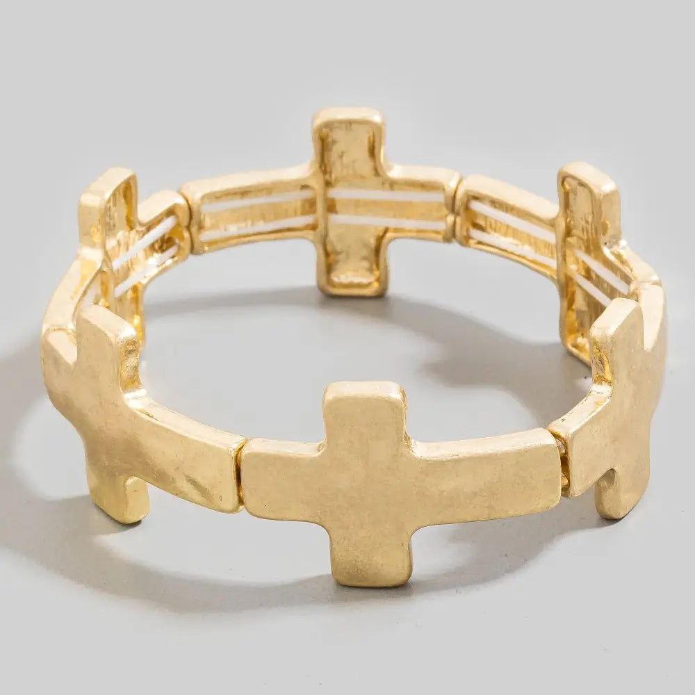 Metallic Cross Link Bracelet-Gold