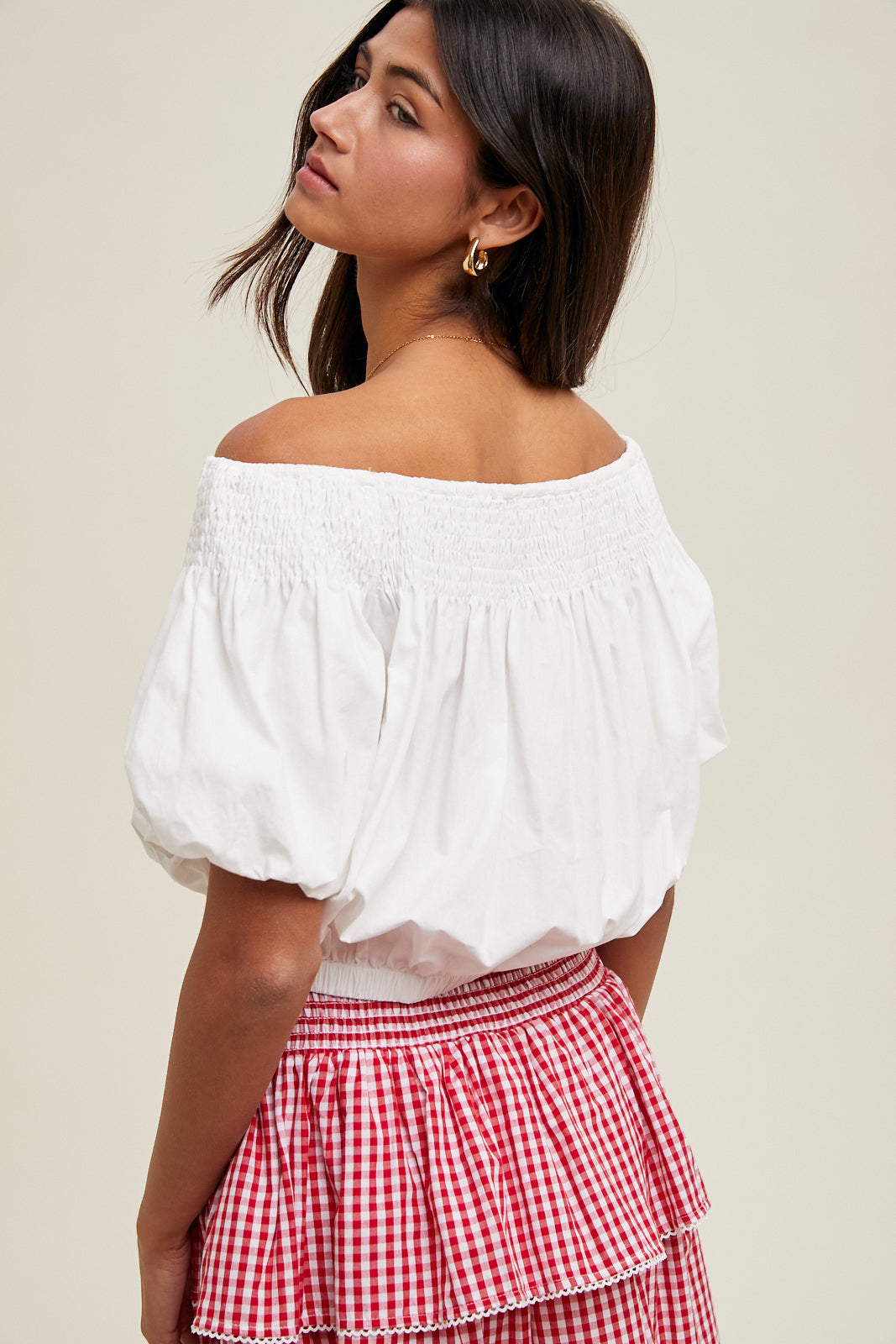 Harper OFF-THE-SHOULDER BLOUSE-White