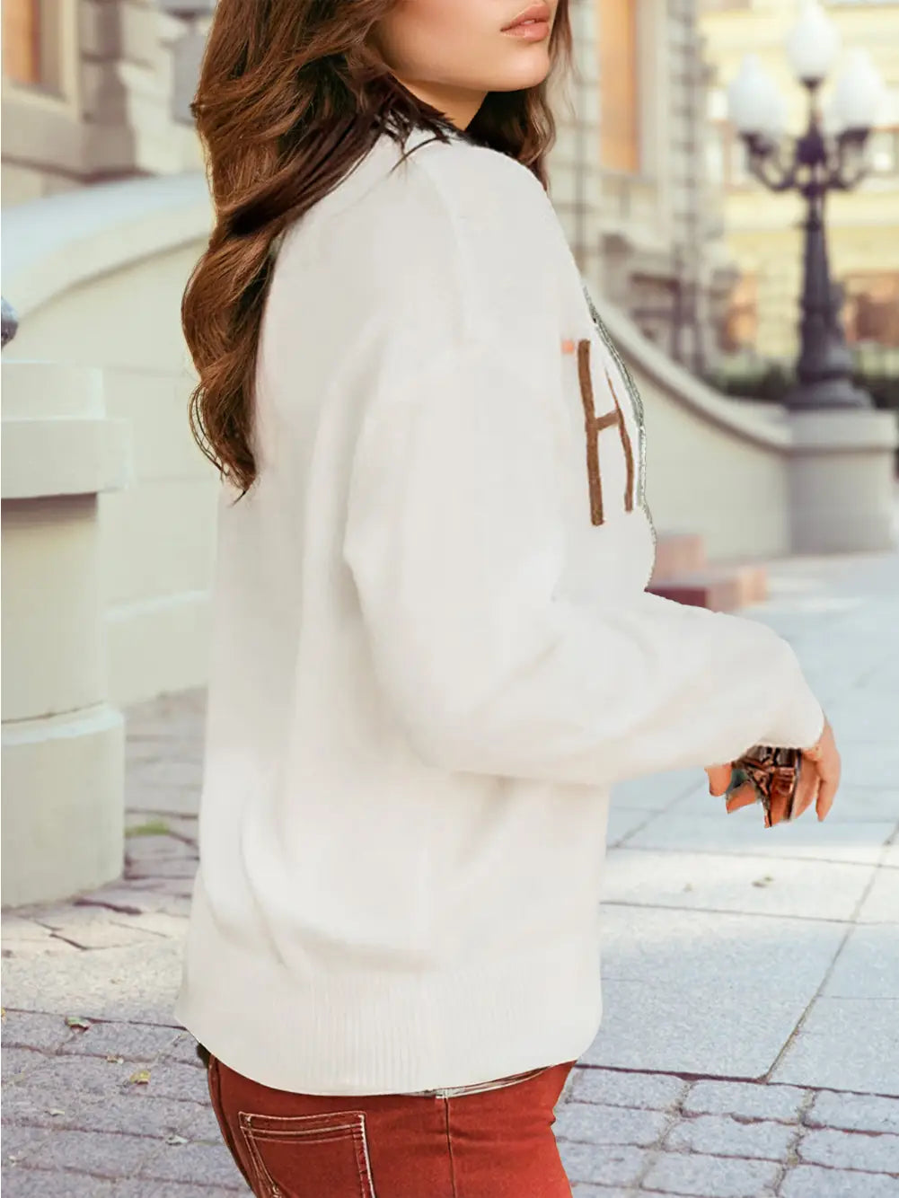 Thankful Ivory Embroidered Sweater