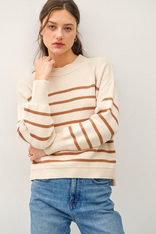 Savannah RELAXED CHUNKY KNIT STRIPED SWEATER