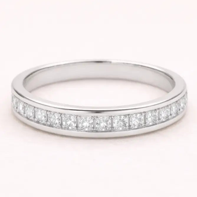 Krista Crystal Band Ring-Silver