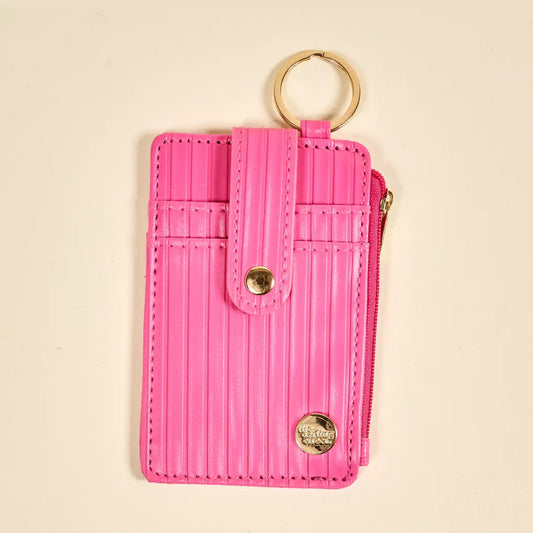 Ripple Ridge Keychain Wallet–Hot Pink