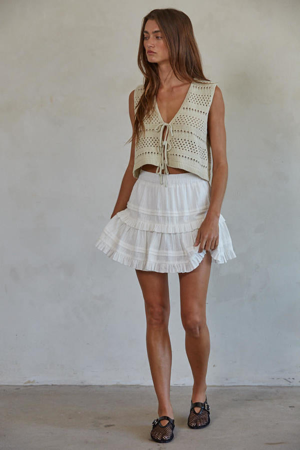 Kassie Crochet Vest-Natural