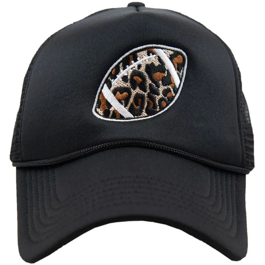 Leopard Print Football Foam Trucker Hat