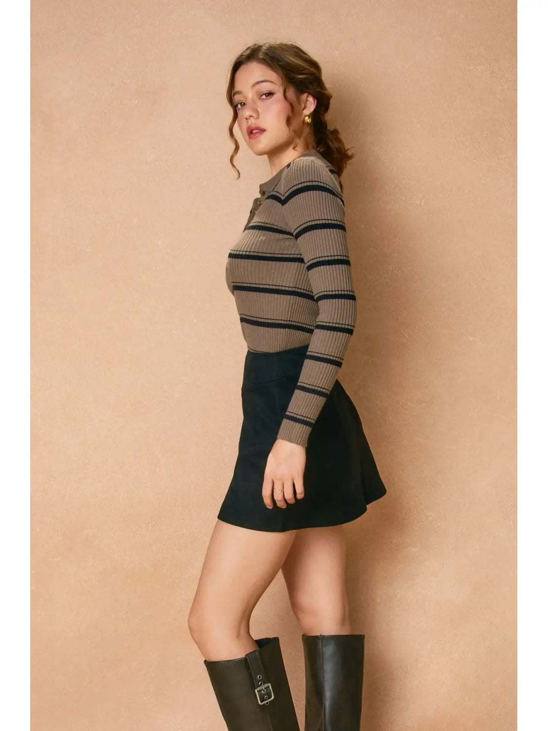 Dune Reverie Suede Mini Skirt-Black