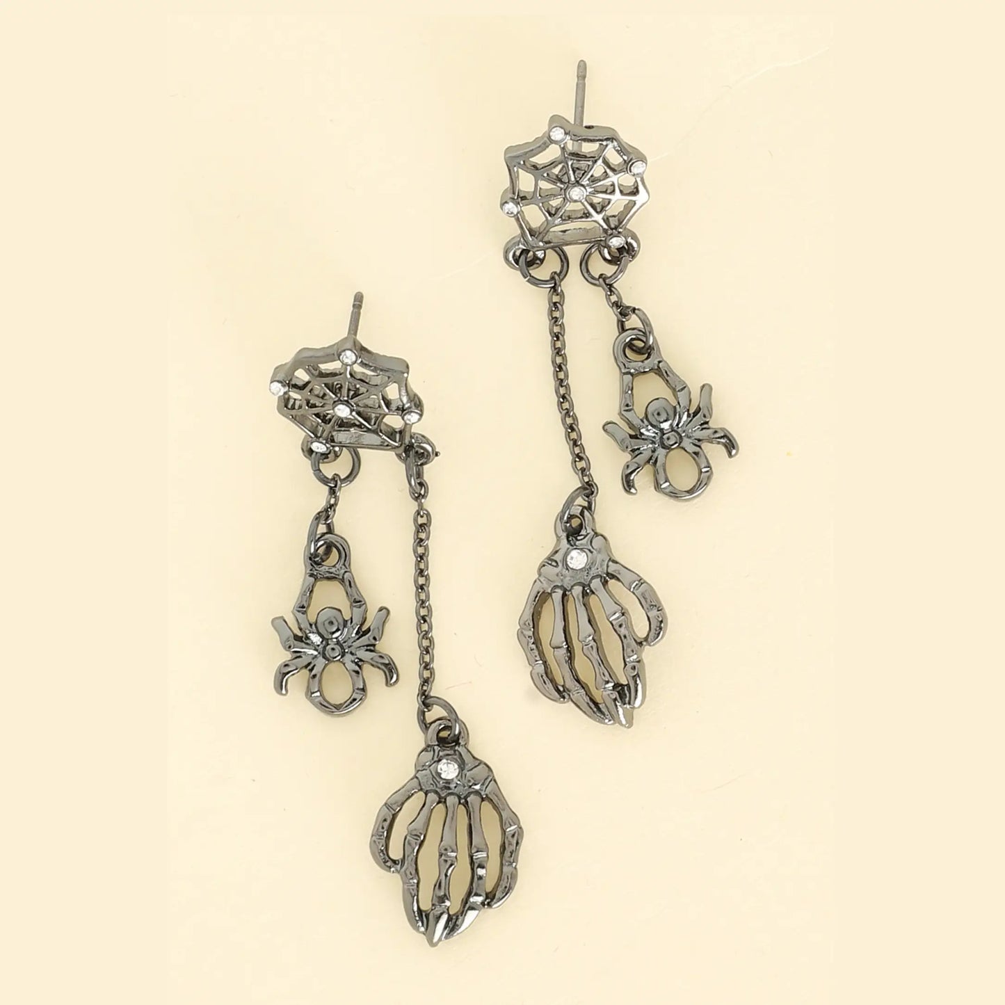 Halloween Spider Theme 3D Crystal Charm Earrings
