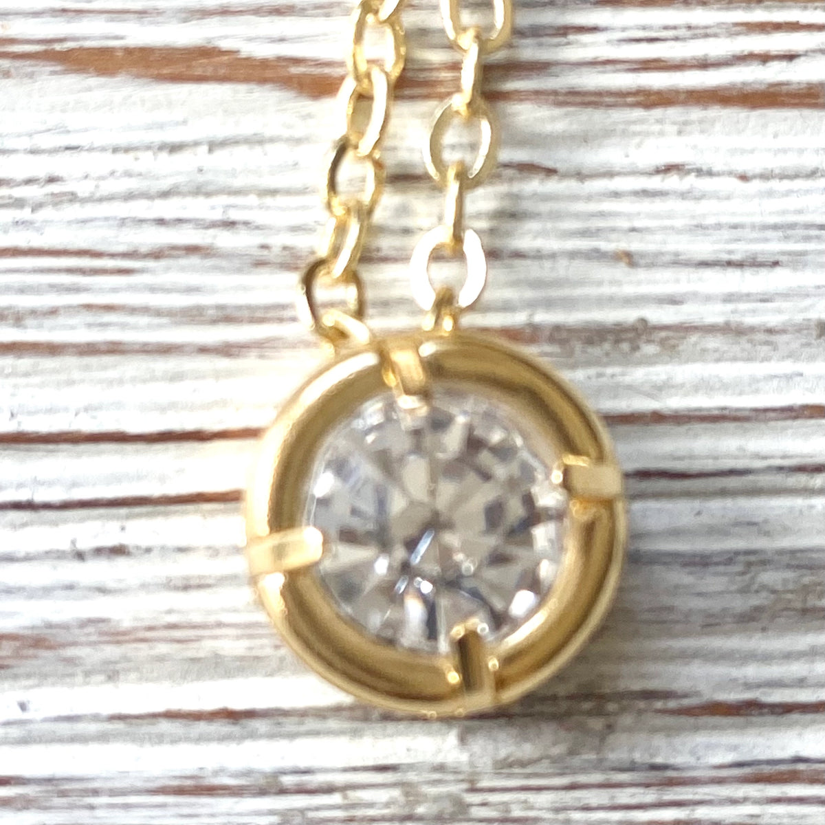 Crystal Necklace Minimalist Layering Boutique Salon Jewelry-Gold