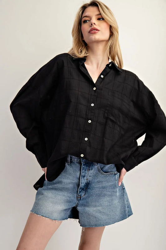 Sabine Soft Washed Button Down Top