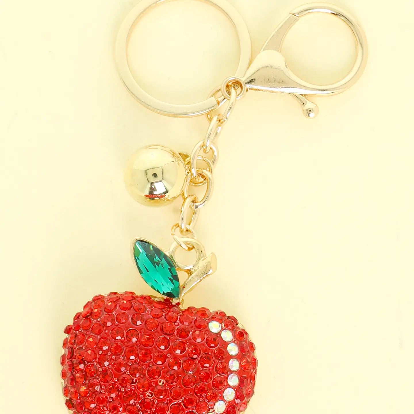 Red Crystal Rhinestone Apple Keychain