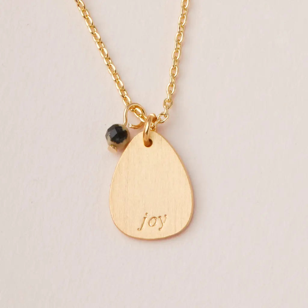 Stone Intention Charm Necklace - Dalmatian/Gold