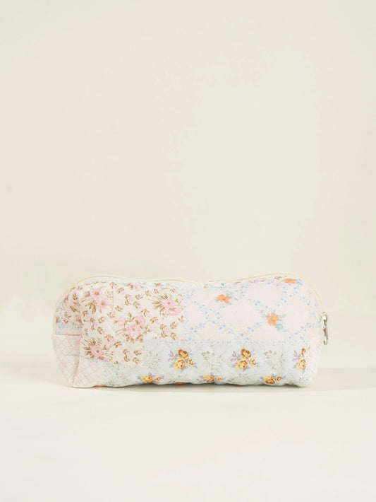 Butterfly Floral Print Puffer Make Up Bag-Small