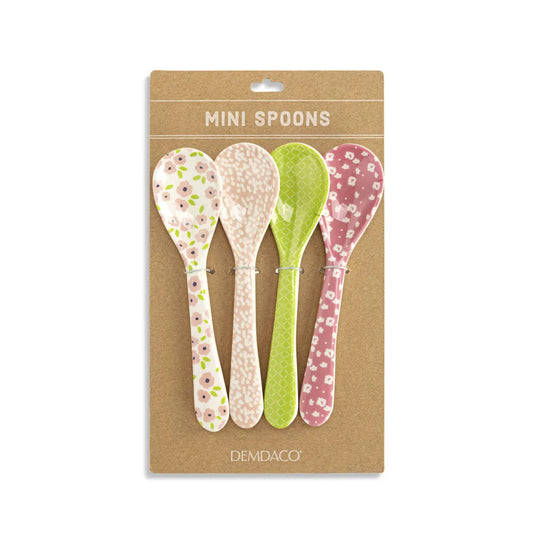 Pink Tones Bamboo Melamine Spoons Set of 4 - 6in