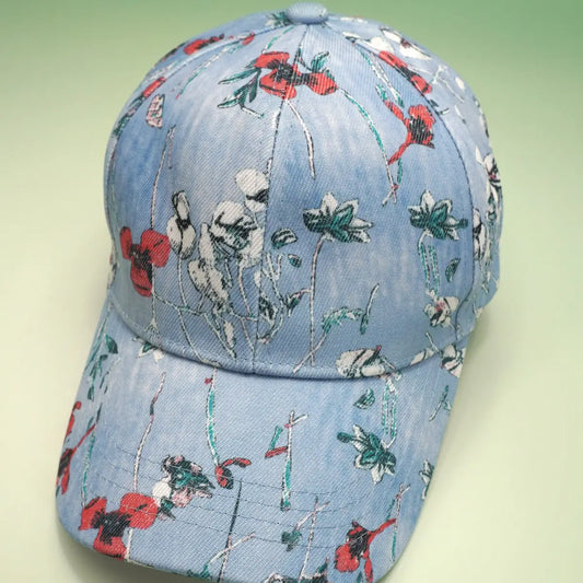 Floral Jean Casual Baseball Cap