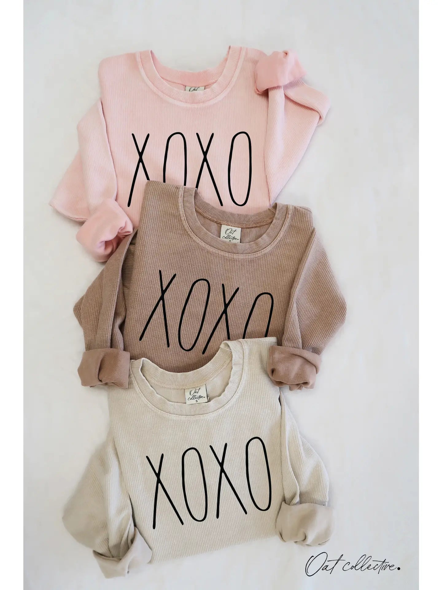 Xoxo Cropped Thermal Vintage Pullover-Urban Pink