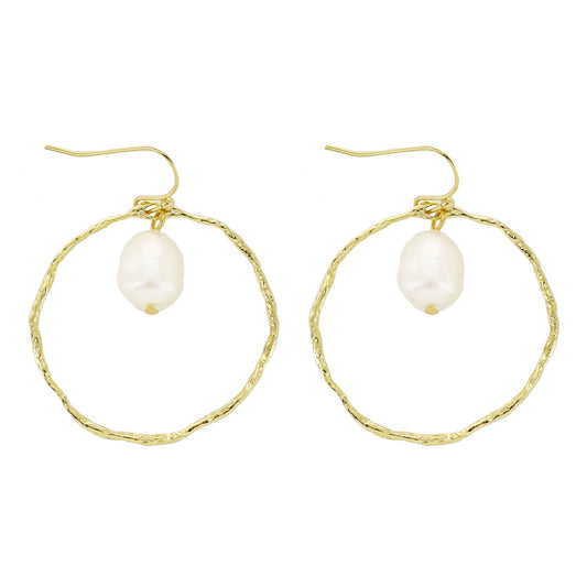Nox Gold Pearl Earrings
