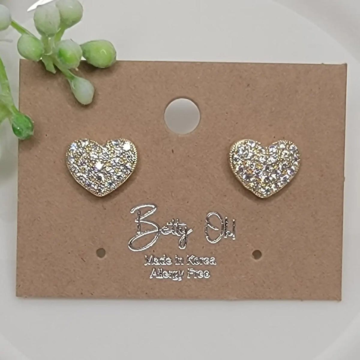 Heart Shape Post Earring-Gold or Silver