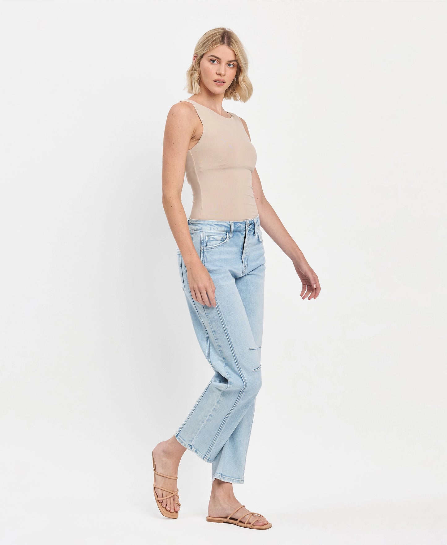 Mila High Rise Light Wash Barrel Leg Jeans