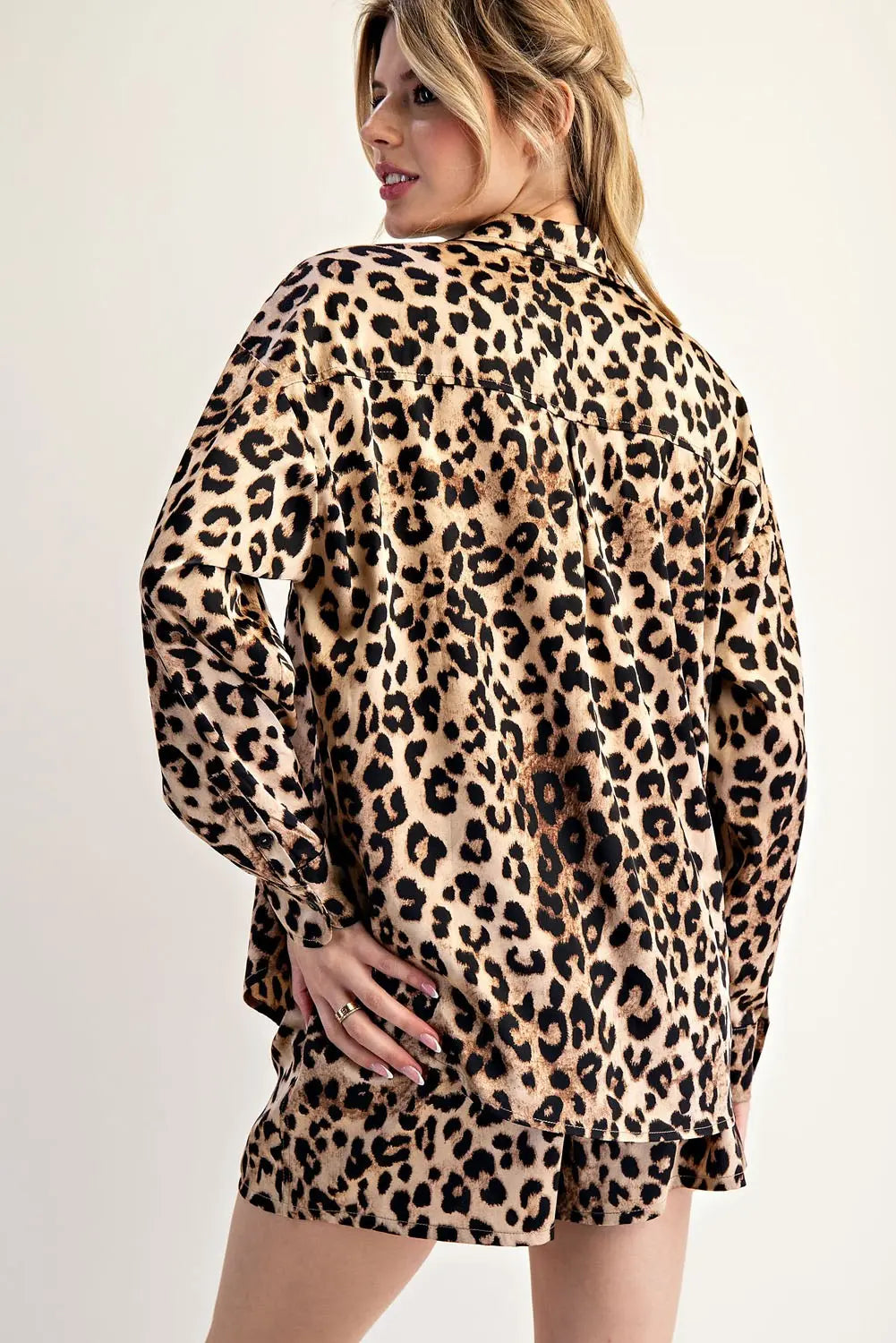 Cara Leopard Printed Long Sleeve Blouse