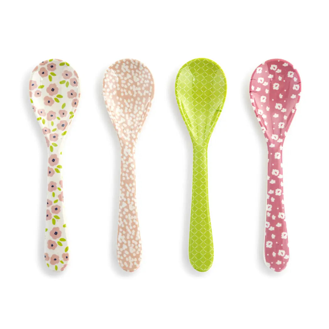 Pink Tones Bamboo Melamine Spoons Set of 4 - 6in