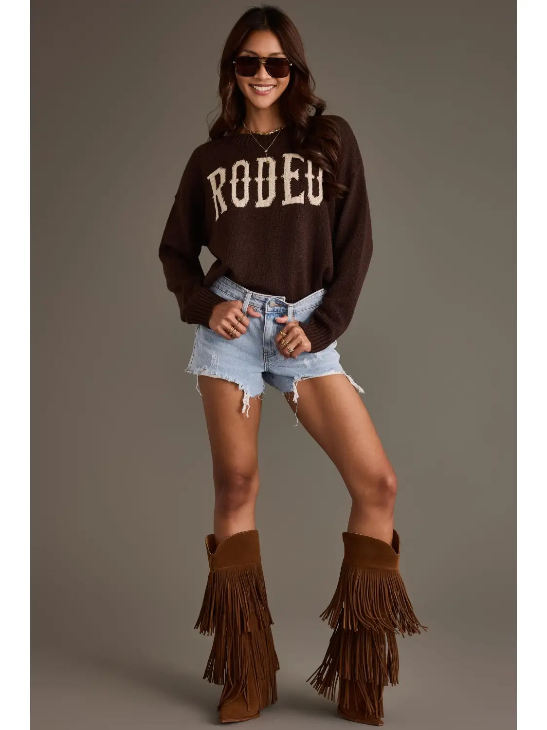 Brown Rodeo Lightweight Sweater