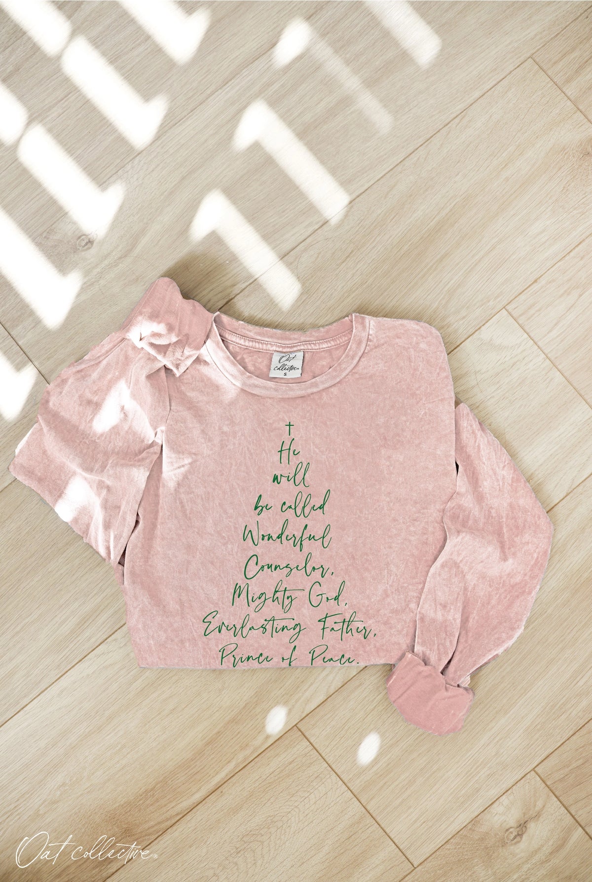 He Will Be Called Mineral Washed Long Sleeve-Pink