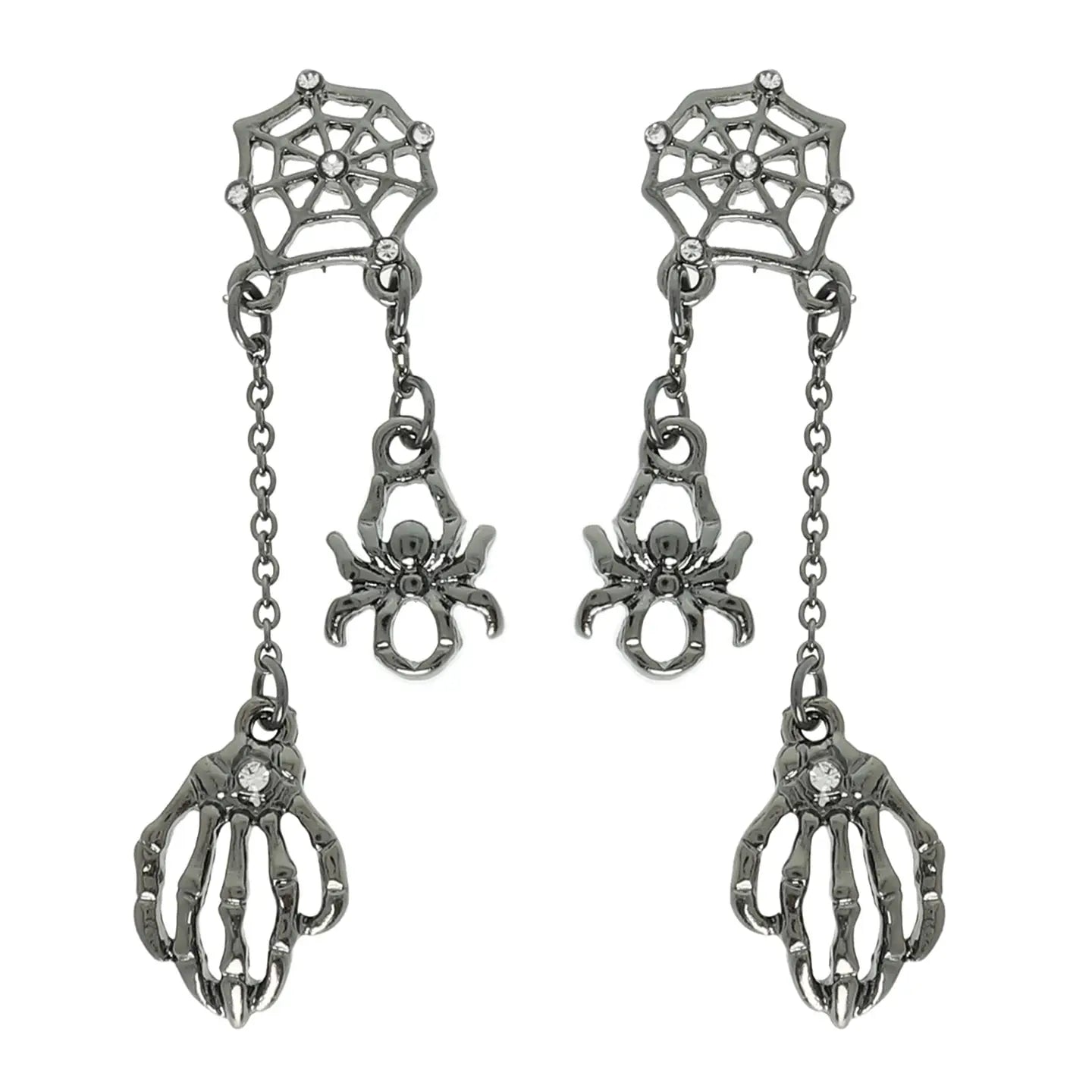 Halloween Spider Theme 3D Crystal Charm Earrings
