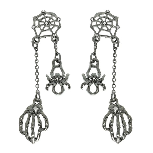 Halloween Spider Theme 3D Crystal Charm Earrings