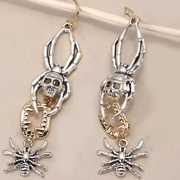 Halloween Spider Drop Earrings