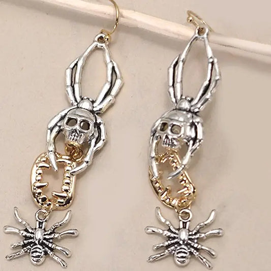 Halloween Spider Drop Earrings