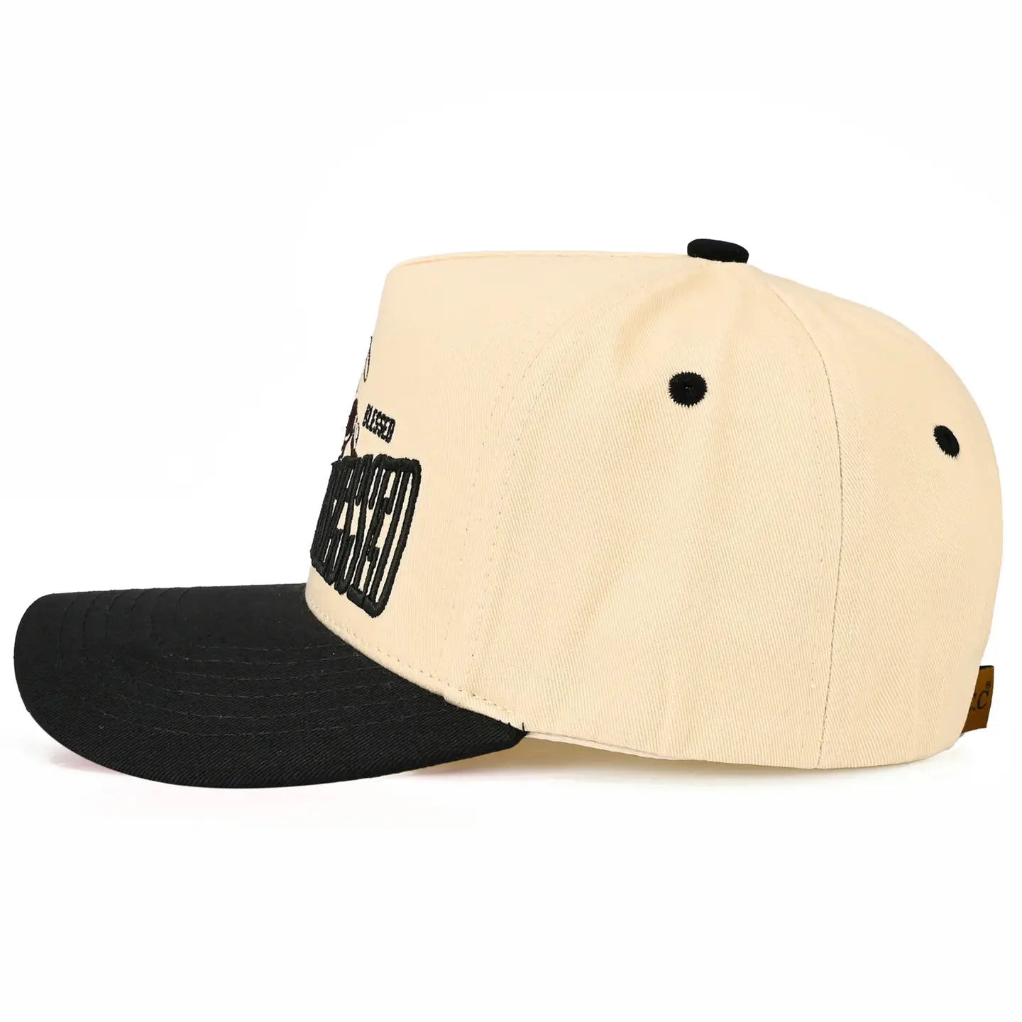 C.C Cowboy Obsessed Embroidered Cotton Trucker Cap-Black