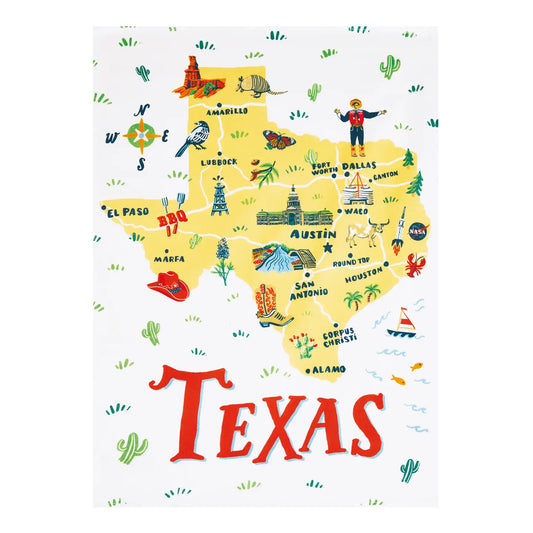 Texas Printed Kitchen Towel - Angela Staehling