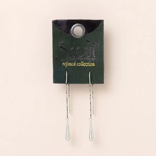 Refined Earring Collection - Teardrop Threader/Silver