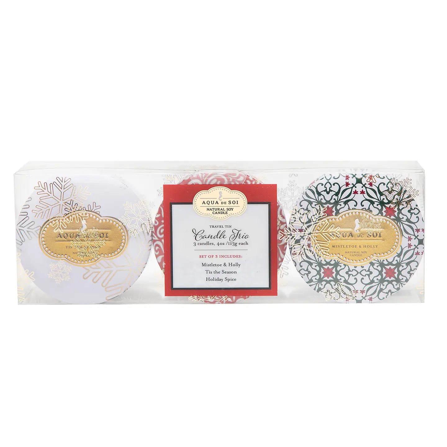 Holiday Trio Set of Three 4 oz Candle Travel Tins