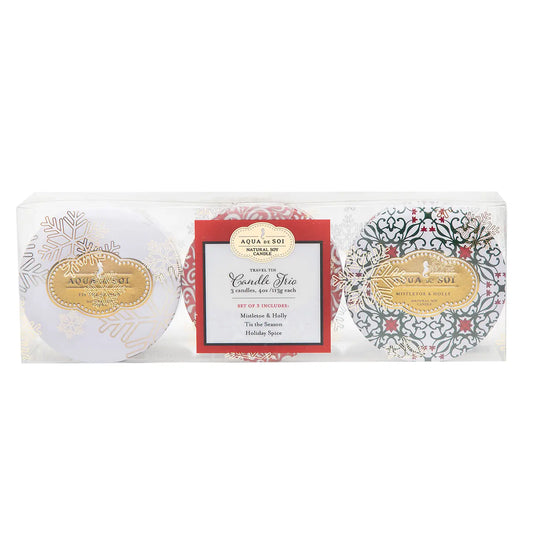 Holiday Trio Set of Three 4 oz Candle Travel Tins