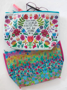 Reversible Zip Pouch LG You Make The World