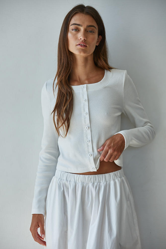 Sweet Emma Cardigan Top-Off White