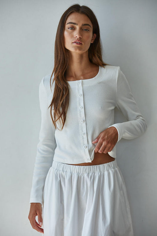 Sweet Emma Cardigan Top-Off White