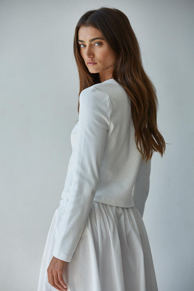 Sweet Emma Cardigan Top-Off White