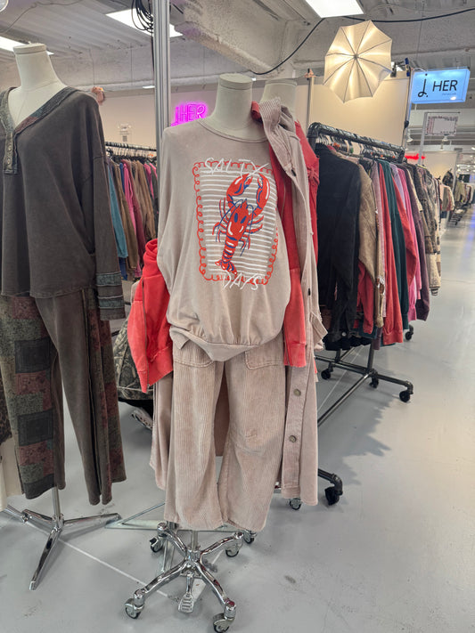 Lobster Sweatshirt-Clay