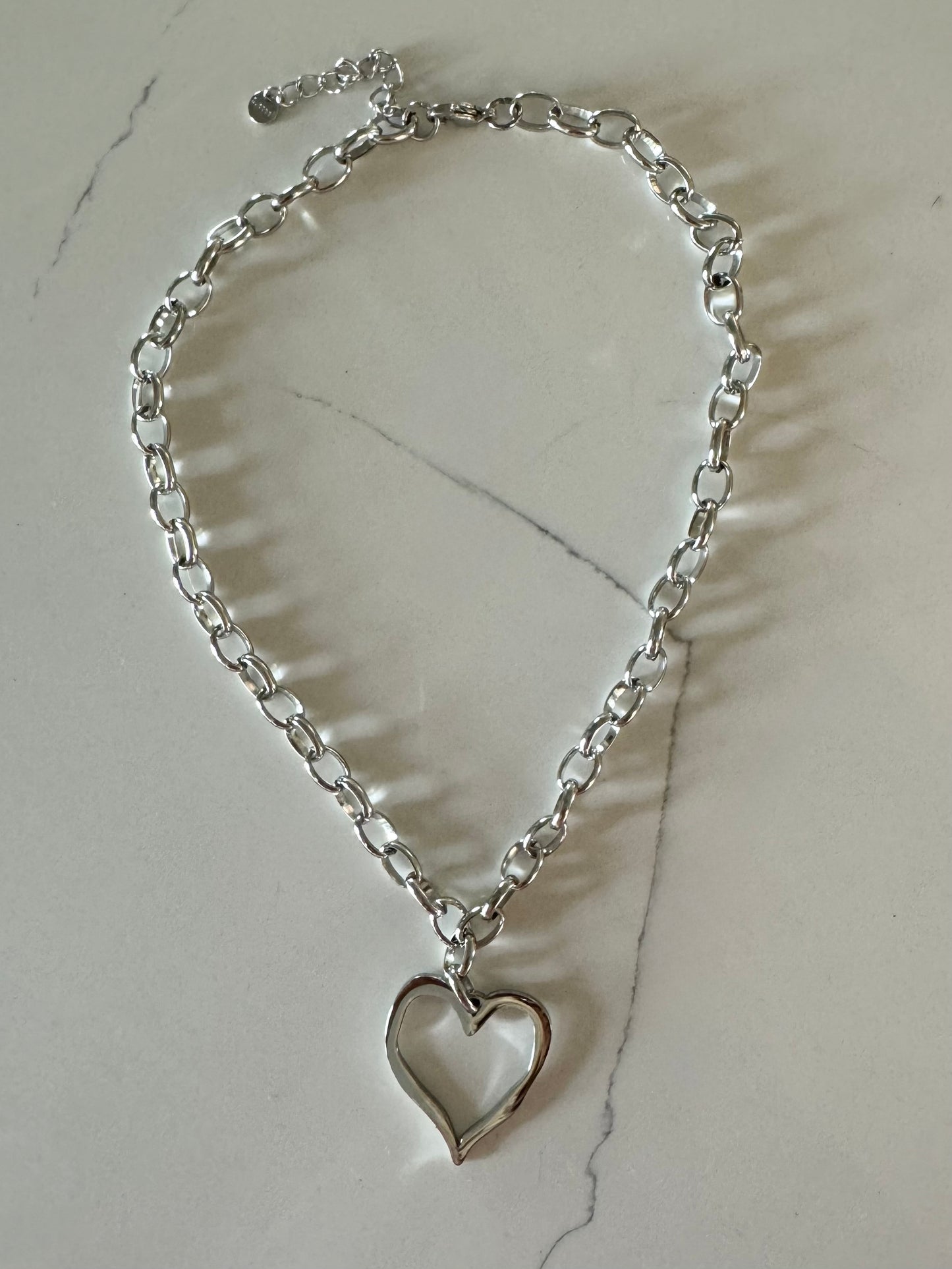 Sliver Open Heart Necklace