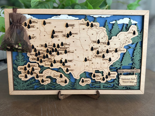 USA NATIONAL PARKS MAP with INSERTS
