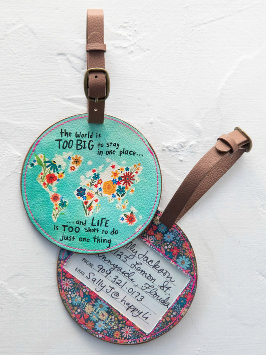 Travel Happy Luggage Tag - The World Is Too Big