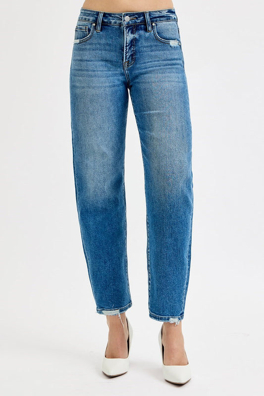 Kady UMMY CONTROL HIGH RISE ANKLE SLIM BARREL JEANS
