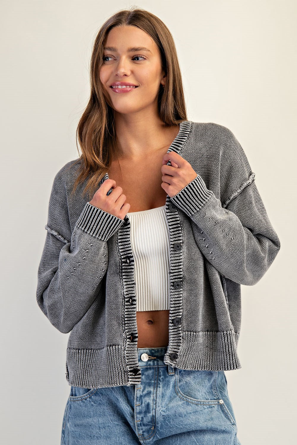 Hayden Long Sleeve Button Front Cardigan