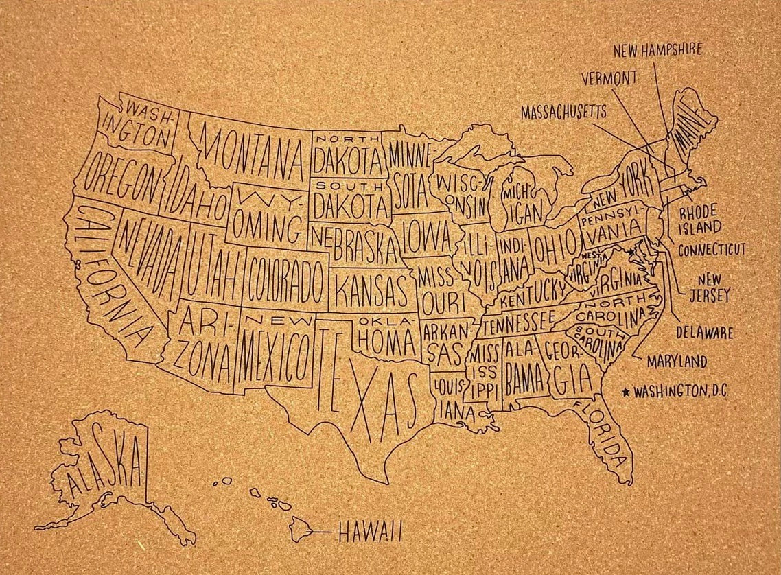 USA Cork Travel Map