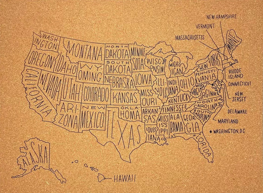 USA Cork Travel Map